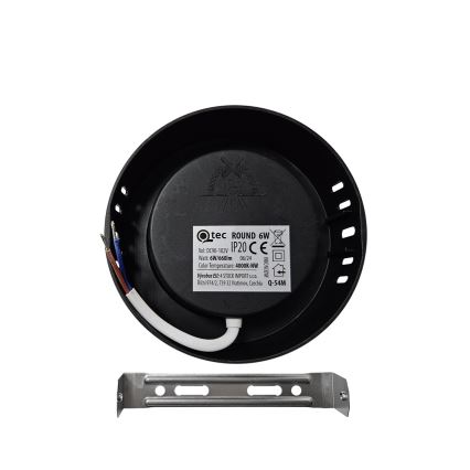 LED Laevalgusti ROUND LED/6W/230V 4000K d. 12,1 cm must