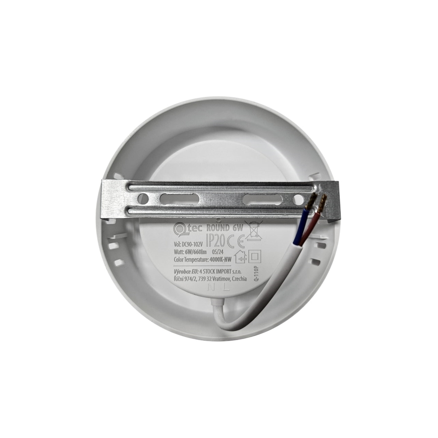 LED Laevalgusti ROUND LED/6W/230V 4000K d. 12,1 cm valge