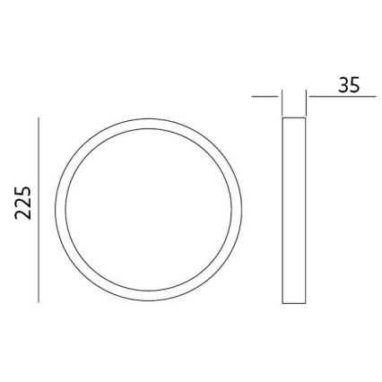 LED Laevalgusti SIGARO CIRCLE LED/24W/230V 4000K IP40