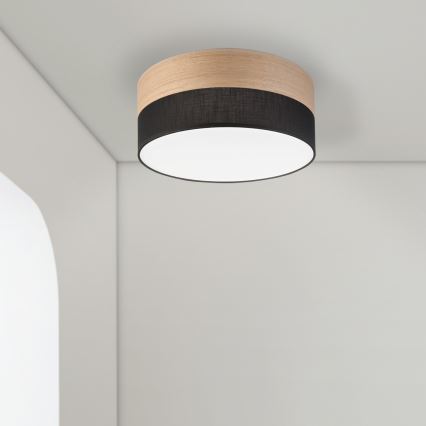LED Laevalgusti SIRJA WOOD LED/20W/230V d. 35 cm must/tamm