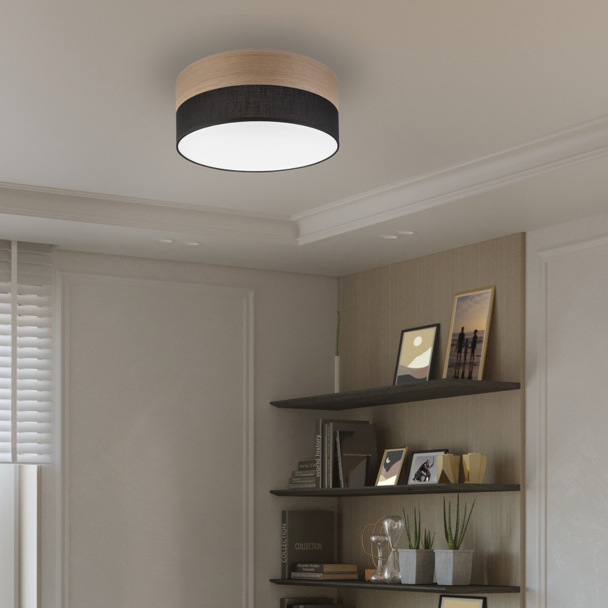 LED Laevalgusti SIRJA WOOD LED/20W/230V d. 35 cm must/tamm