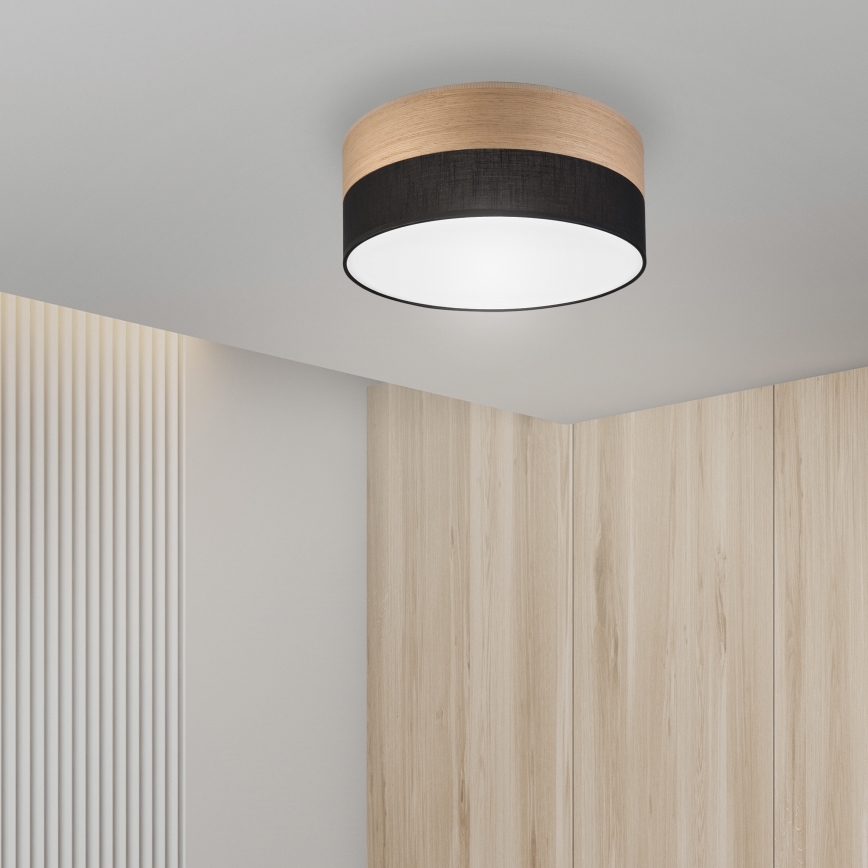 LED Laevalgusti SIRJA WOOD LED/20W/230V d. 35 cm must/tamm