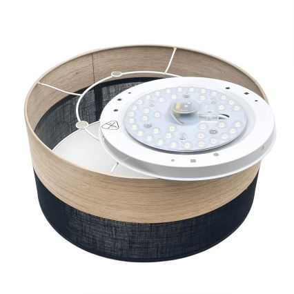 LED Laevalgusti SIRJA WOOD LED/20W/230V d. 35 cm must/tamm