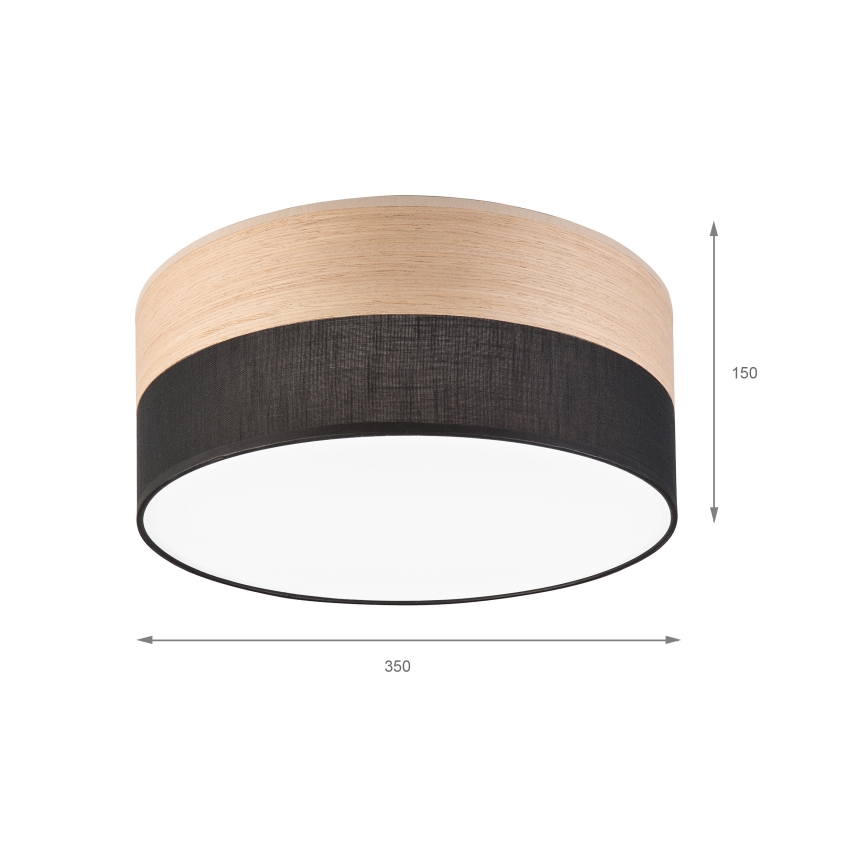 LED Laevalgusti SIRJA WOOD LED/20W/230V d. 35 cm must/tamm