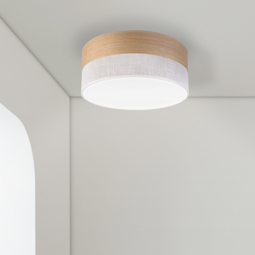LED Laevalgusti SIRJA WOOD LED/20W/230V d. 35 cm valge/tamm