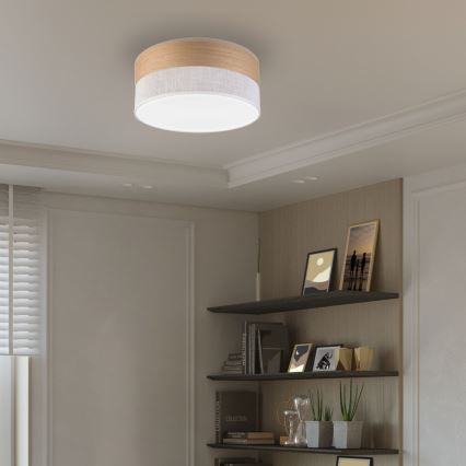 LED Laevalgusti SIRJA WOOD LED/20W/230V d. 35 cm valge/tamm