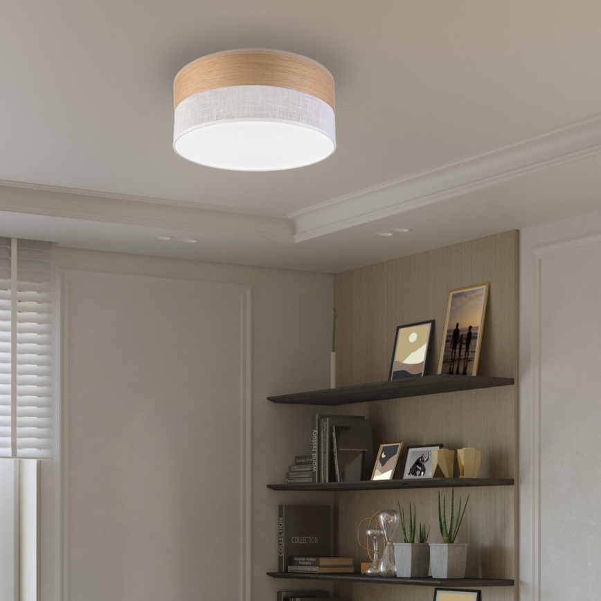 LED Laevalgusti SIRJA WOOD LED/20W/230V d. 35 cm valge/tamm