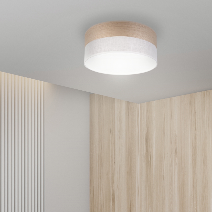 LED Laevalgusti SIRJA WOOD LED/20W/230V d. 35 cm valge/tamm