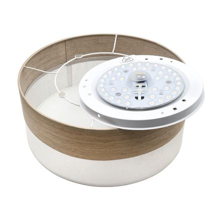 LED Laevalgusti SIRJA WOOD LED/20W/230V d. 35 cm valge/tamm