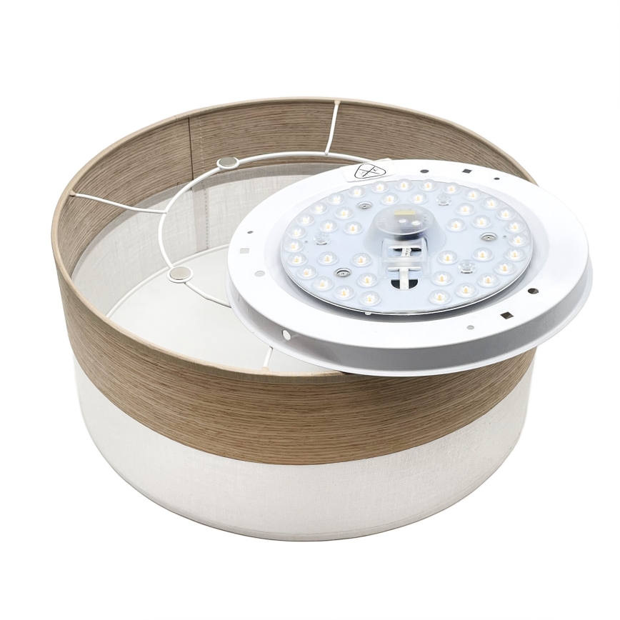 LED Laevalgusti SIRJA WOOD LED/20W/230V d. 35 cm valge/tamm
