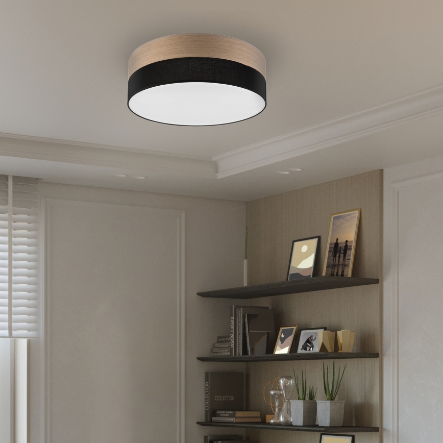 LED Laevalgusti SIRJA WOOD LED/36W/230V d. 45 cm must/tamm