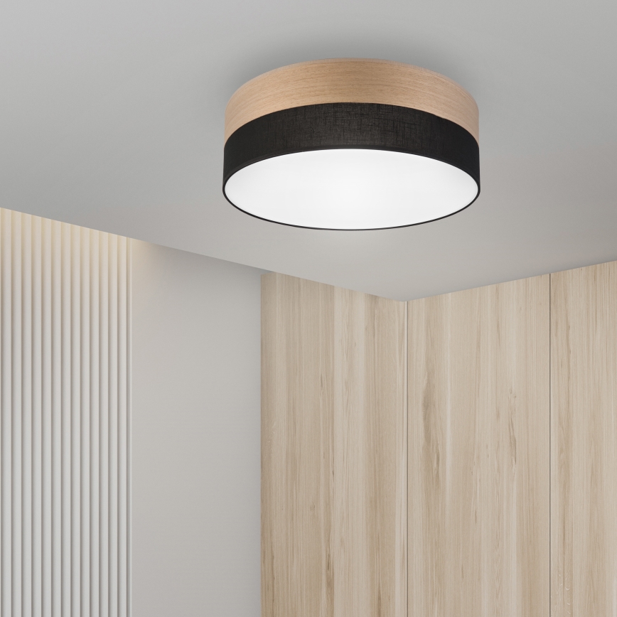 LED Laevalgusti SIRJA WOOD LED/36W/230V d. 45 cm must/tamm