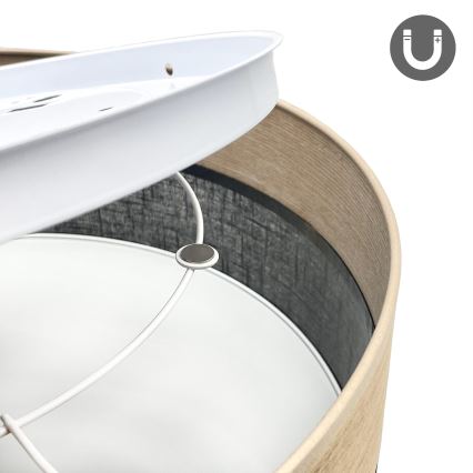 LED Laevalgusti SIRJA WOOD LED/36W/230V d. 45 cm must/tamm