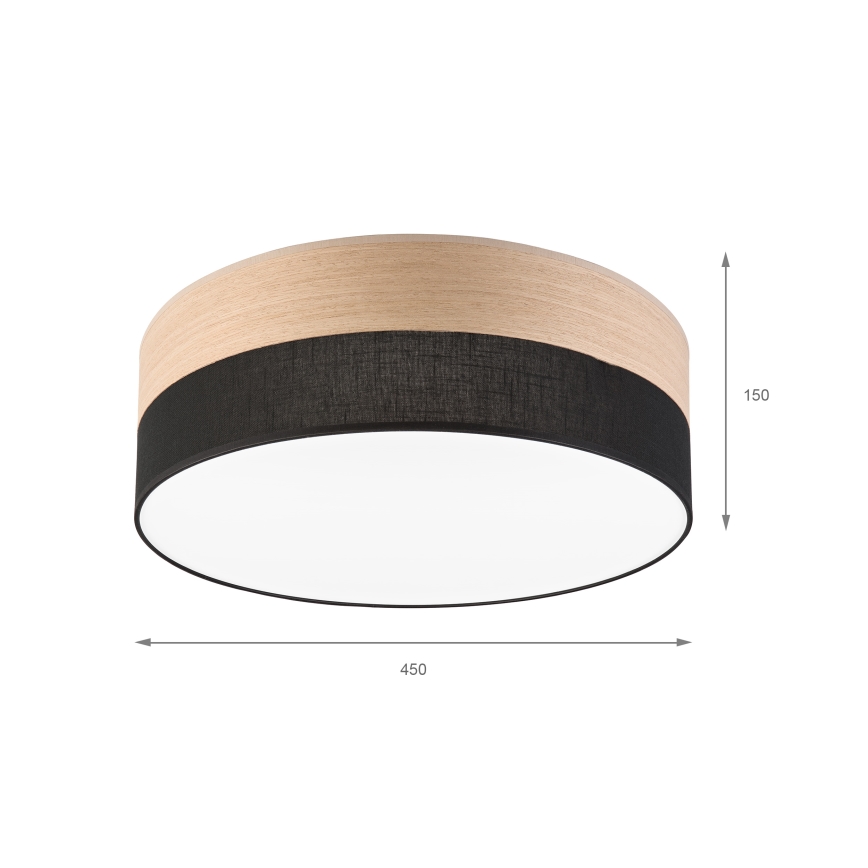 LED Laevalgusti SIRJA WOOD LED/36W/230V d. 45 cm must/tamm
