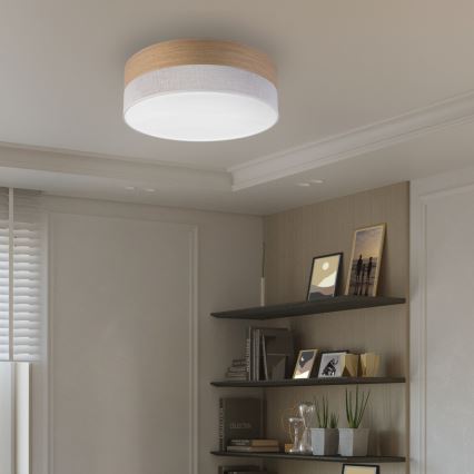 LED Laevalgusti SIRJA WOOD LED/36W/230V d. 45 cm valge/tamm
