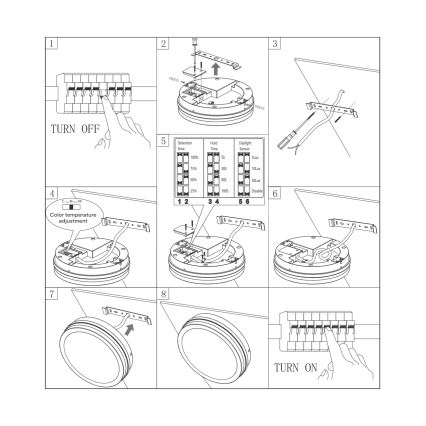 LED Laevalgusti vannituppa anduriga ELLÉ LED/24W/230V 3000/4000/6500K d. 26 cm IP54 antratsiit