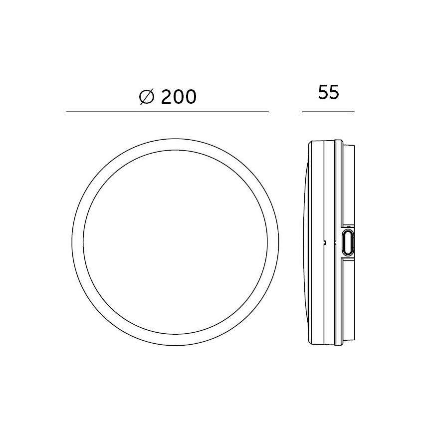 LED Laevalgusti vannituppa anduriga LED/12W/230V 3000/4000/6500K IP65 d. 20 cm must + kaugjuhtimispult