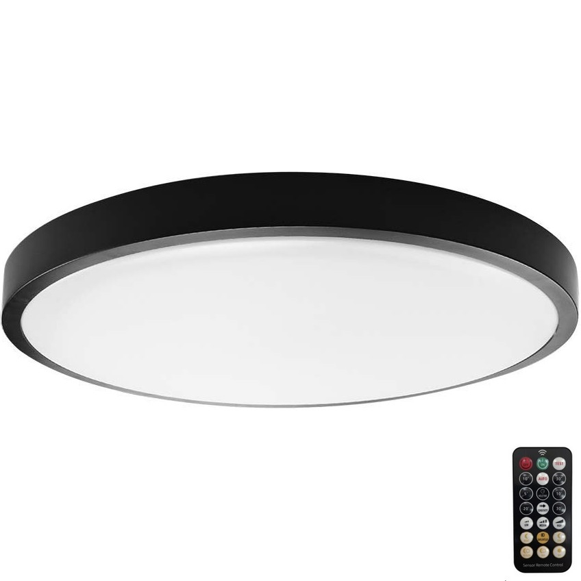 LED Laevalgusti vannituppa anduriga LED/18W/230V 4000K IP44 must + kaugjuhtimispult