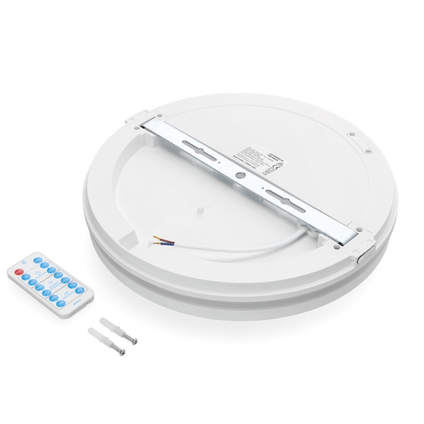 LED Laevalgusti vannituppa anduriga LED/18W/230V 3000/4000/6500K IP65 d. 30 cm valge + kaugjuhtimispult