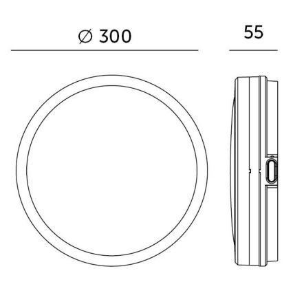 LED Laevalgusti vannituppa anduriga LED/18W/230V 3000/4000/6500K IP65 d. 30 cm valge + kaugjuhtimispult