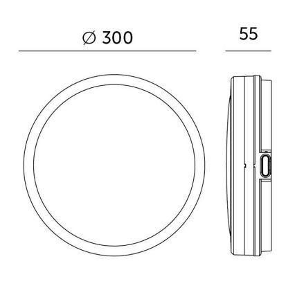 LED Laevalgusti vannituppa anduriga LED/24W/230V 3000/4000/6500K IP65 d. 30 cm must + kaugjuhtimispult