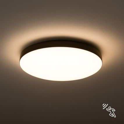 LED Laevalgusti vannituppa anduriga MAYA LED/13W/230V d. 33 cm IP44 must