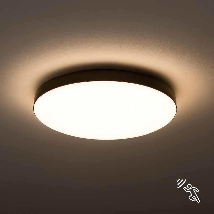 LED Laevalgusti vannituppa anduriga MAYA LED/13W/230V d. 33 cm IP44 must