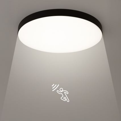 LED Laevalgusti vannituppa anduriga MAYA LED/13W/230V d. 33 cm IP44 must