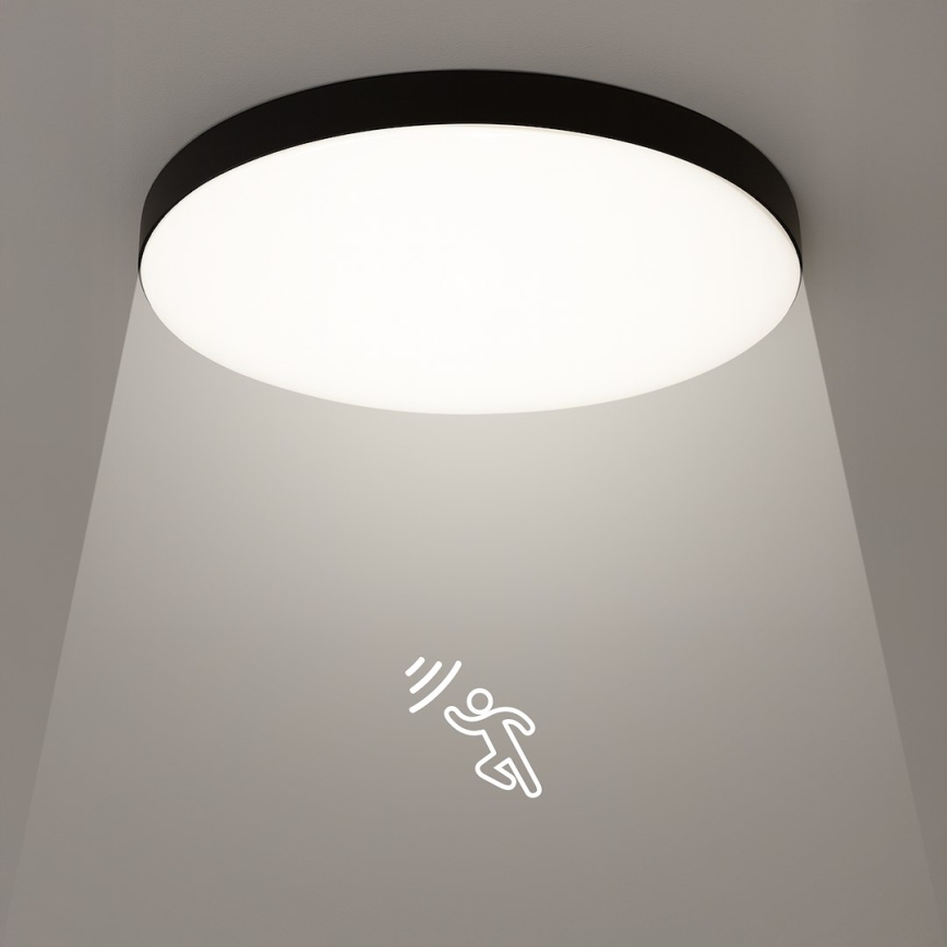 LED Laevalgusti vannituppa anduriga MAYA LED/13W/230V d. 33 cm IP44 must