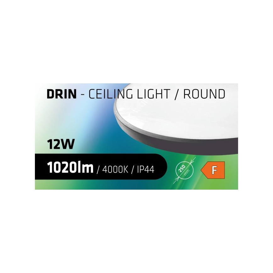 LED Laevalgusti vannituppa CIRCLE LED/12W/230V 4000K d. 25 cm IP44 must