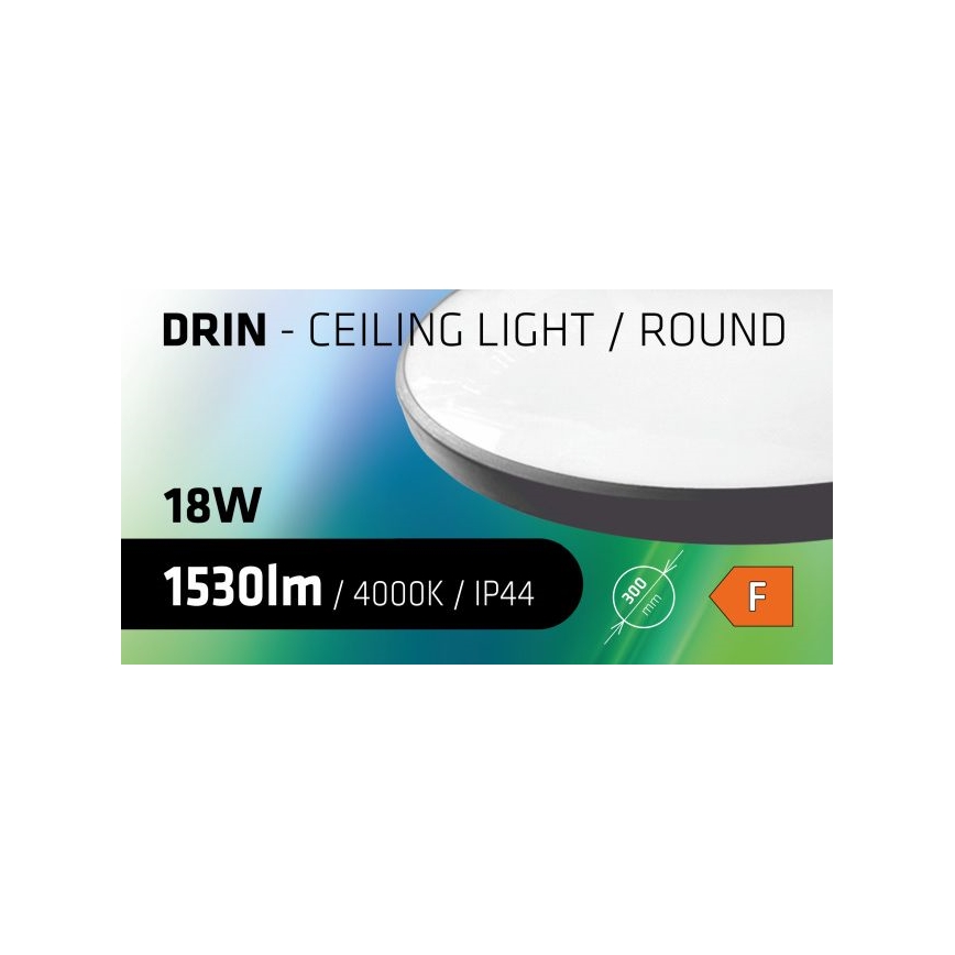 LED Laevalgusti vannituppa CIRCLE LED/18W/230V 4000K d. 30 cm IP44 must