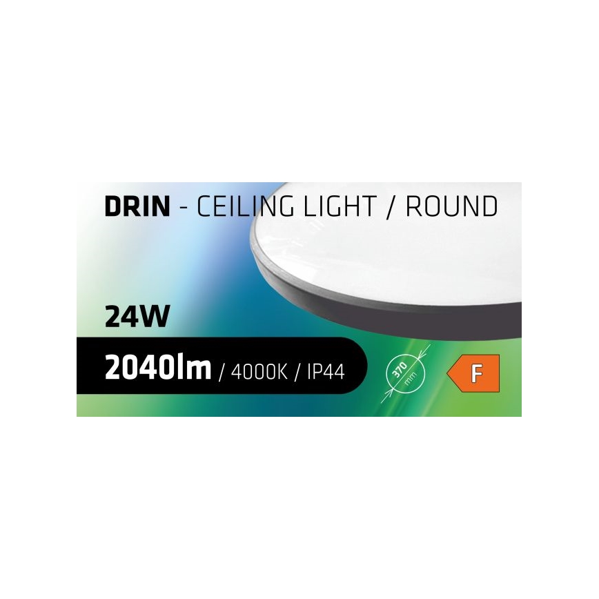 LED Laevalgusti vannituppa CIRCLE LED/24W/230V 4000K d. 37 cm IP44 must