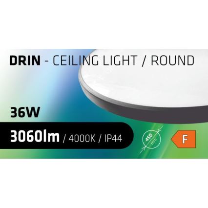 LED Laevalgusti vannituppa CIRCLE LED/36W/230V 4000K d. 45 cm IP44 must