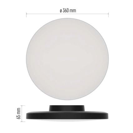 LED Laevalgusti vannituppa LED/18W/230V 3000/4000/5700K IP55 must