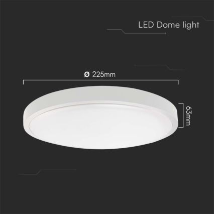 LED Laevalgusti vannituppa LED/18W/230V 4000K IP44 d. 22,5 cm valge