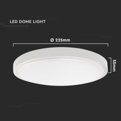 LED Laevalgusti vannituppa LED/18W/230V 6500K IP44 d. 22,5 cm valge