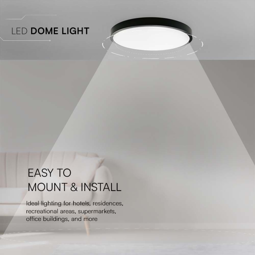 LED Laevalgusti vannituppa LED/24W/230V 4000K IP44 must