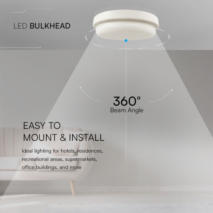 LED Laevalgusti vannituppa LED/24W/230V 4000K IP54 d. 24 cm