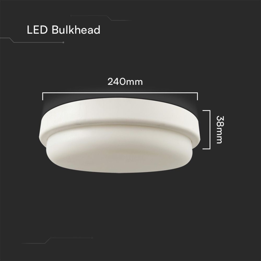 LED Laevalgusti vannituppa LED/24W/230V 4000K IP54 d. 24 cm