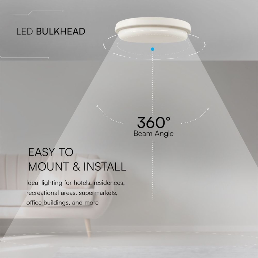 LED Laevalgusti vannituppa LED/24W/230V 6500K IP54 d. 24 cm