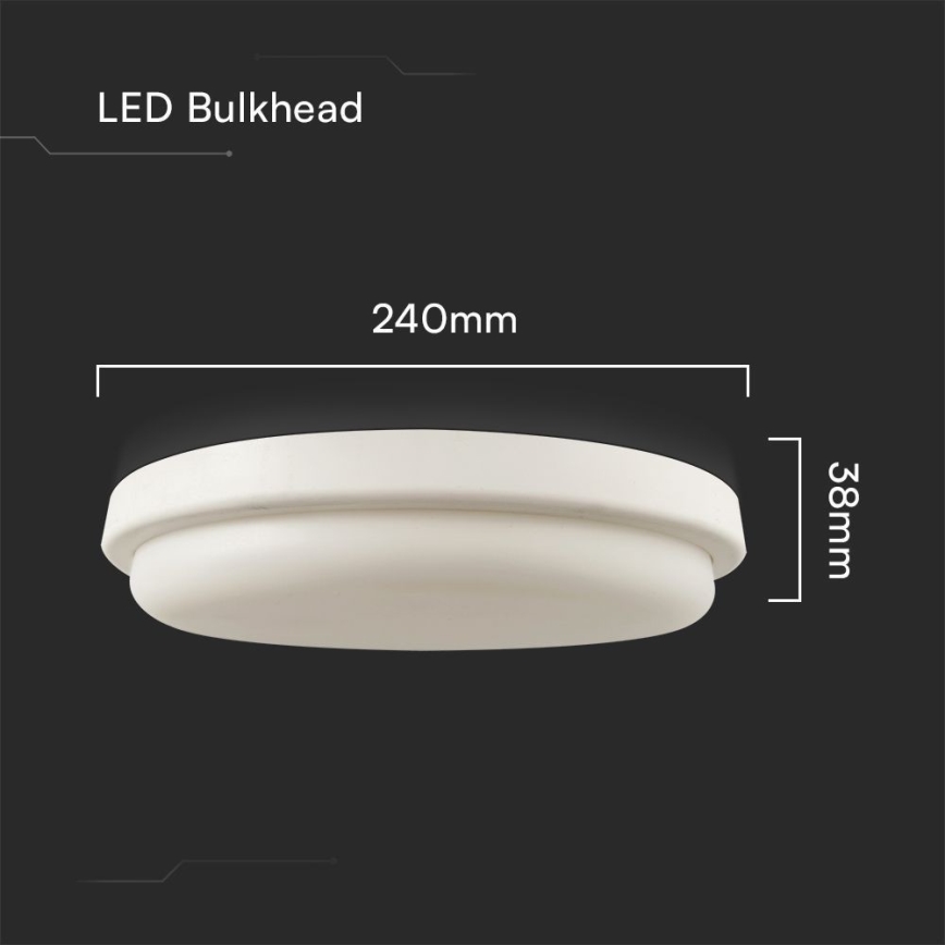 LED Laevalgusti vannituppa LED/24W/230V 6500K IP54 d. 24 cm