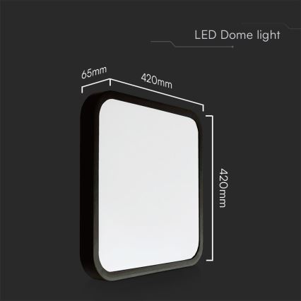 LED Laevalgusti vannituppa SAMSUNG CHIP LED/48W/230V IP44 4000K 42x42 cm must