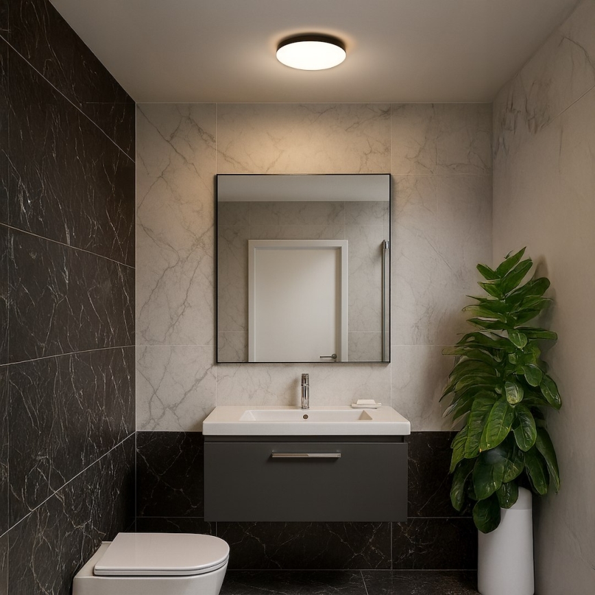 LED Laevalgusti vannituppa MAYA LED/15W/230V d. 33 cm IP44 must