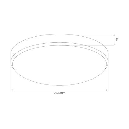 LED Laevalgusti vannituppa MAYA LED/15W/230V d. 33 cm IP44 must