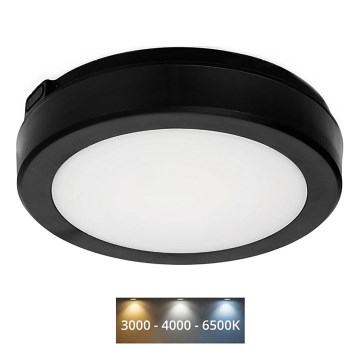 LED Laevalgusti vannituppa NAIROS LED/12W/230V 3000/4000/6500K IP65 d. 20 cm must