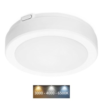 LED Laevalgusti vannituppa NAIROS LED/12W/230V 3000/4000/6500K IP65 d. 20 cm valge