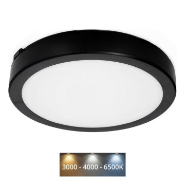 LED Laevalgusti vannituppa NAIROS LED/18W/230V 3000/4000/6500K IP65 d. 30 cm must