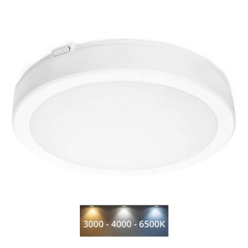 LED Laevalgusti vannituppa NAIROS LED/18W/230V 3000/4000/6500K IP65 d. 30 cm valge
