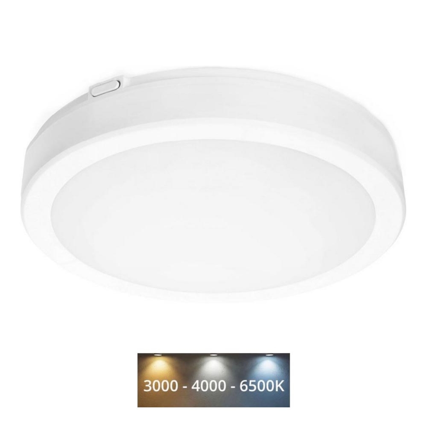 LED Laevalgusti vannituppa NAIROS LED/18W/230V 3000/4000/6500K IP65 d. 30 cm valge