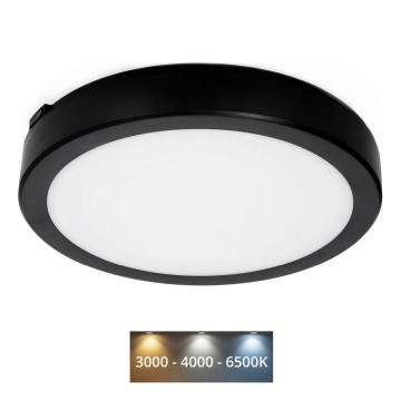 LED Laevalgusti vannituppa NAIROS LED/24W/230V 3000/4000/6500K IP65 d. 30 cm must